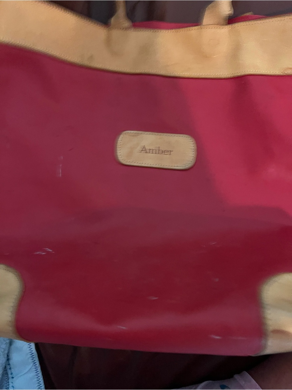 Large Jon Hart Red and Tan Tote Bag ‘Amber’ tag AMBER this is for you!